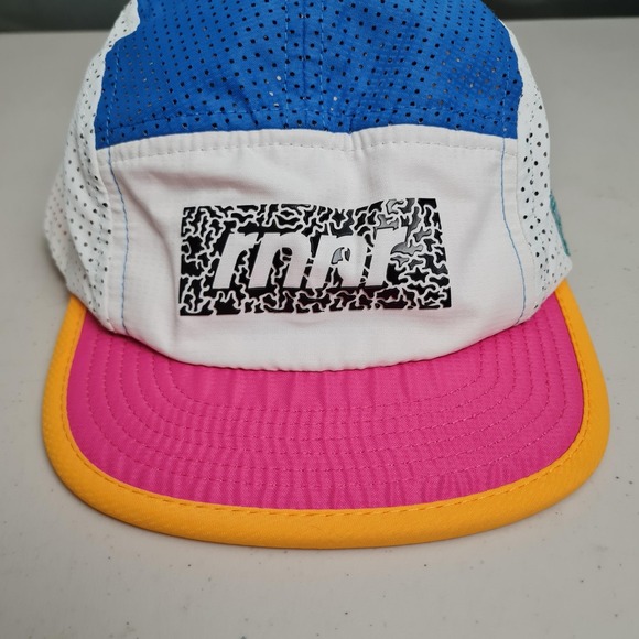 rnnr Running Hat Cap Strap Back Blue White Pink Yellow Athletic 5 Pannel Mesh - Picture 2 of 16